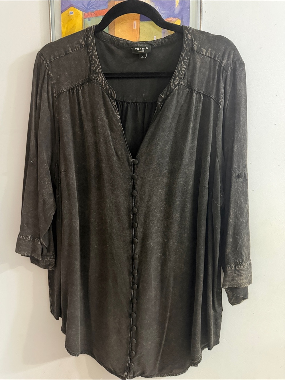 Torrid Harper in distressed black size 2
